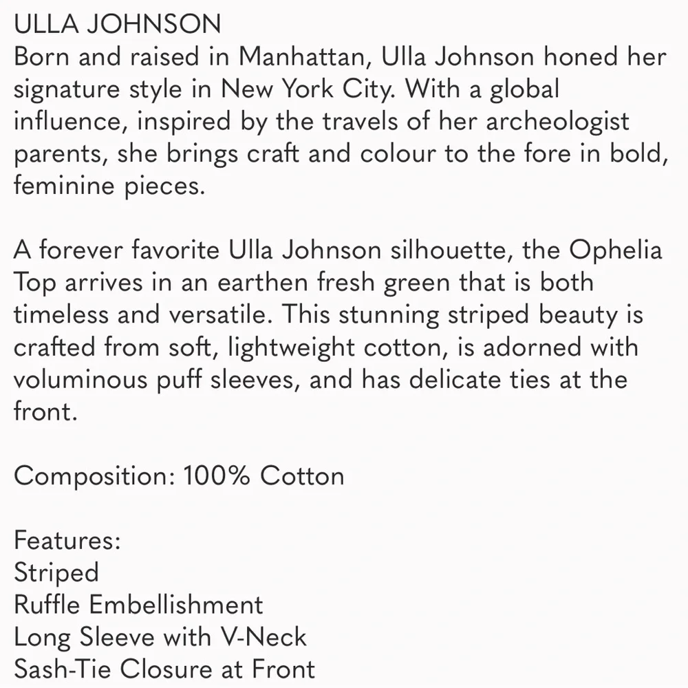 ULLA JOHNSON OPHELIA STRIPED BLOUSE - Picture 9 of 9